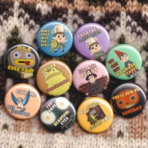 Knopenset - over de tuinmuur - 1" spelden of magneet, set van 10"