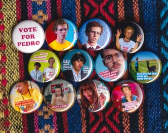 Napoleon Dynamite - Set of (12) Handmade 1” Buttons or Magnets - FREE SHIPPING!