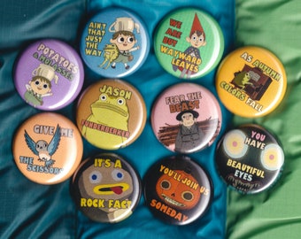 Over the Garden Wall - Spring Colors - Set of (10) 1” Buttons or Magnets - FREE SHIPPING!