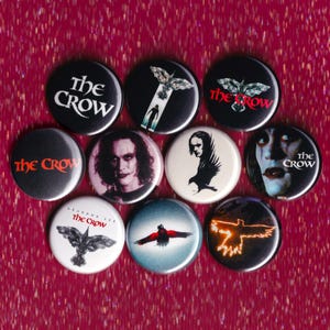 Button Set - The Crow 1994 Film - 2,5 cm Pins oder Magnet 10er Pack