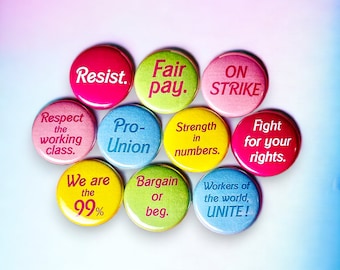 Equity Union Button Pin Button Set - Pro-union Strike Barbie - 1” Pins or Magnet Pack of 10 - Etsy