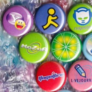 Millennial Xennial Y2K Internet Pack Set of 15 1 Buttons or Magnets ...