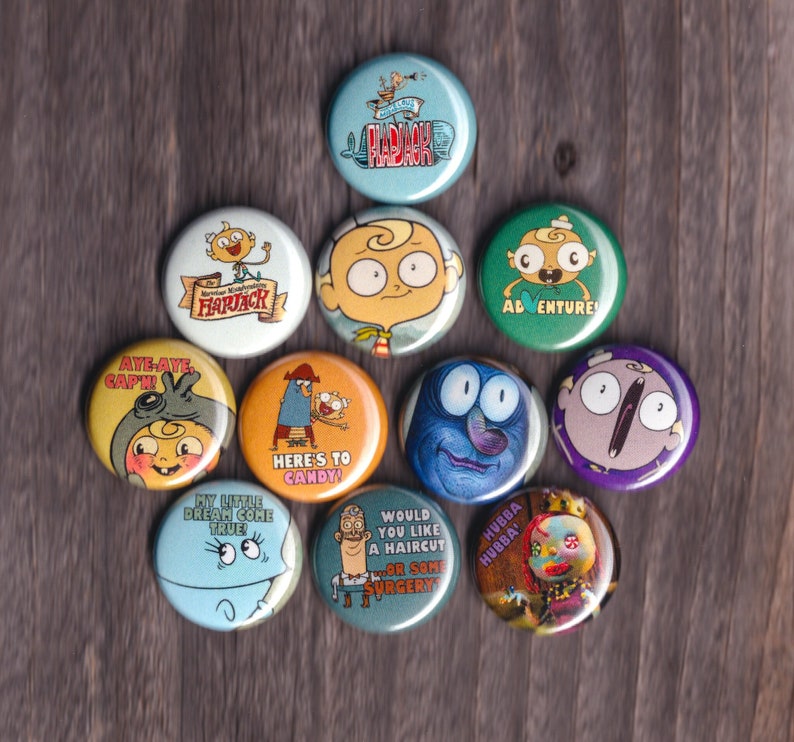 The Marvelous Misadventures of Flapjack Set of 11 1 Buttons or Magnets FREE SHIPPING image 1