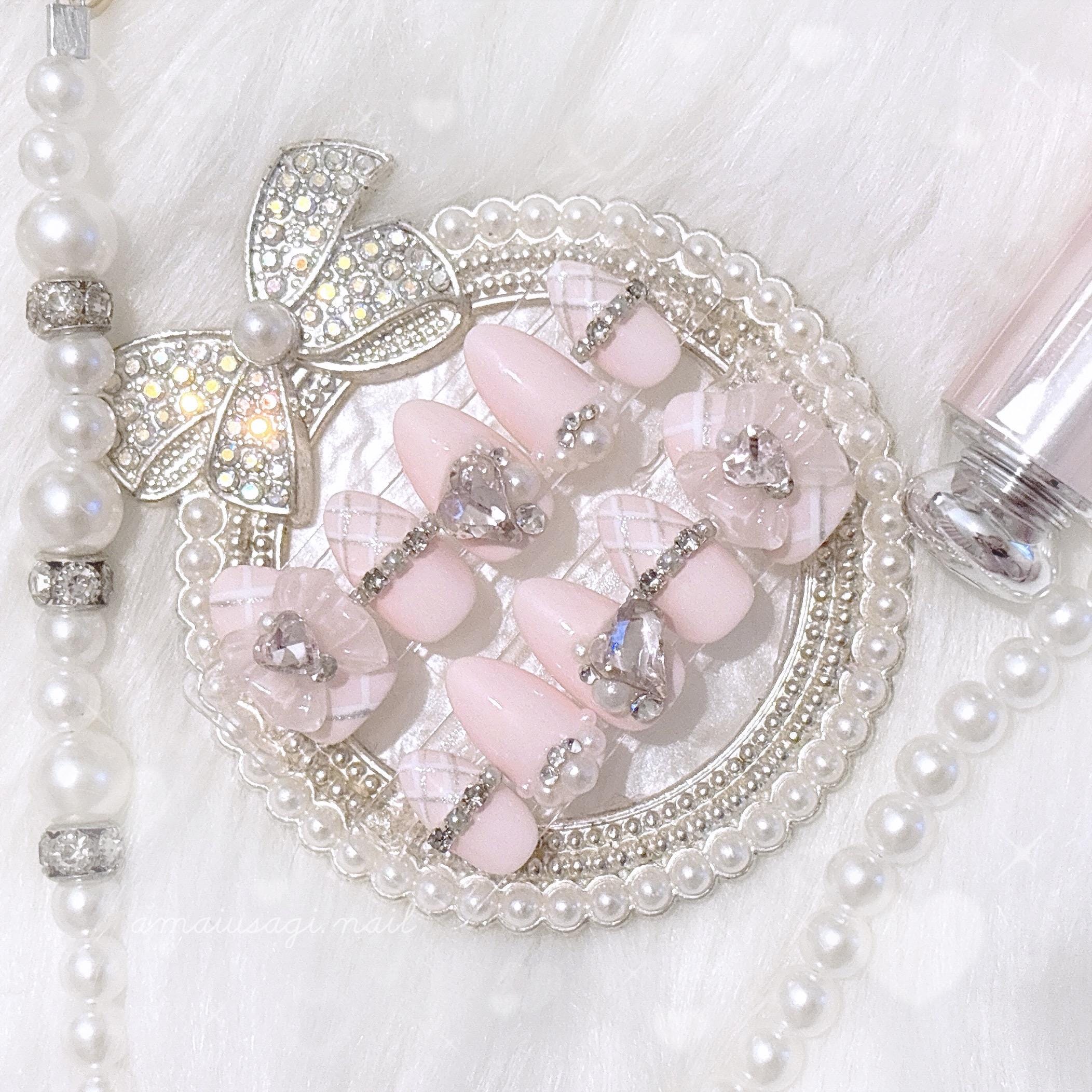 princess bijou check ~ presson gel nails ~ japanese gel jfashion jirai kei & ryousangata