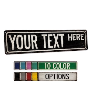 Letrero de calle personalizado, letrero de calle rústico, letrero personalizado de aspecto vintage, letrero para habitación de niños, letrero de metal personalizado, letrero con nombre personalizado, regalo para él