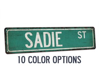 Sadie Sign, Sadie Gift, Girls Room Decor, Custom Street Sign, Signs For Girls, Girls Wall Art, Dorm Room Decor, Bedroom Decor 104180022165