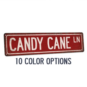 Candy Cane Decor, Christmas Street Sign, Candy Cane Lane Sign, Rustic Holiday Decor, Merry Christmas, Christmas Door Sign 104182002201