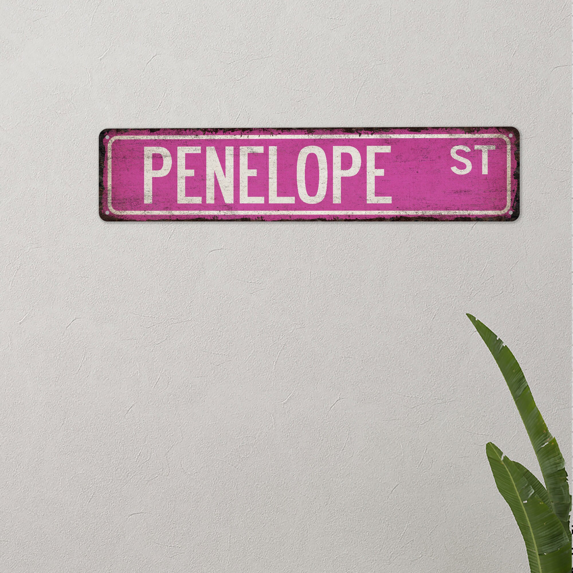 Penelope Rabbit Sign Penelope Sign, Penelope Gift, Girls Room Decor, Custom Street Sign ...