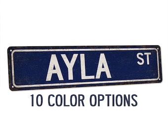 Ayla Sign, Ayla Gift, Girls Room Decor, Custom Street Sign, Signs For Girls, Girls Wall Art, Dorm Room Decor, Bedroom Decor 104180022153