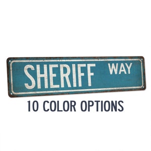Sheriff Sign, Police Officer Street Sign, Police Office Decor, Retirement Gift, Law Enforcement, Thin Blue Line, Graduation Cop 104180021118