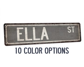 Ella Sign, Ella Gift, Girls Room Decor, Custom Street Sign, Signs For Girls, Girls Wall Art, Dorm Room Decor, Bedroom Decor 104180022124