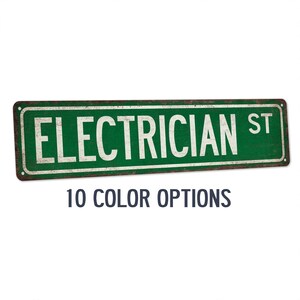 Electrician Street Sign, Gift For Electrician, Electrician Gifts, Electrician Decor, Electrical Worker Union Sign, Lineman Gift 104180021027