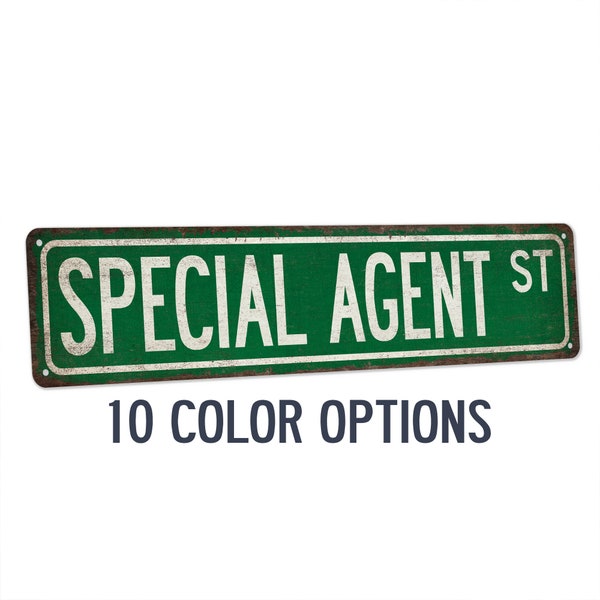 Special Agent Sign, Law Enforcement Street Sign, Police Office Decor, Retirement Gift DEA Drug Enforcement, Secret Service, FBI 104180021109