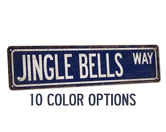 Christmas Street Sign, Jingle Bells Way Sign, Rustic Christmas Decor, Merry Christmas Sign, Jingle All The Way, Sleigh Bells 104182002210