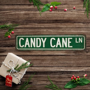 Christmas Decor, Christmas Sign, Rustic Christmas, Candy Cane Sign, Candy Cane Lane