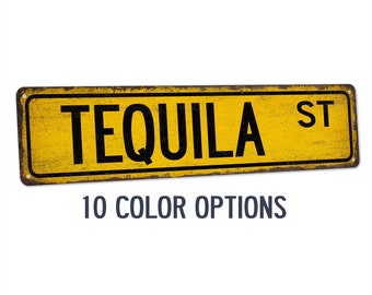 Tequila Street Sign, Tequila Gift, Tequila Bar Sign, Tequila Bar Decor, Funny Bar Sign, Margarita Bar, Home Bar Decor, Bar Gift 104180021013