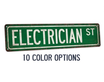 Electrician Street Sign, Gift For Electrician, Electrician Gifts, Electrician Decor, Electrical Worker Union Sign, Lineman Gift 104180021027