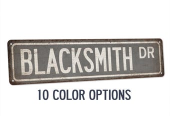 Blacksmith Street Sign, Metal Forge Decor