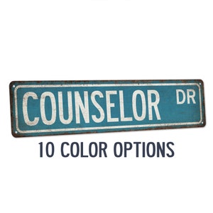 Counselor Sign, School Counselor Street Sign, Health Care, School Psychologist, Therapist Office Decor, Guidance Counselor Gift 104180021071