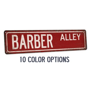 Barber Street Sign, Barber Gift, Barber Shop Decor, Gift for Barber, Beauty Salon, Hairstylist, Haircut, Custom Street Sign 104180021033