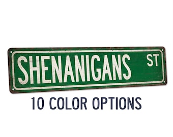 Shenanigans Blvd Street Sign, Custom Metal St Patrick's Day Decor