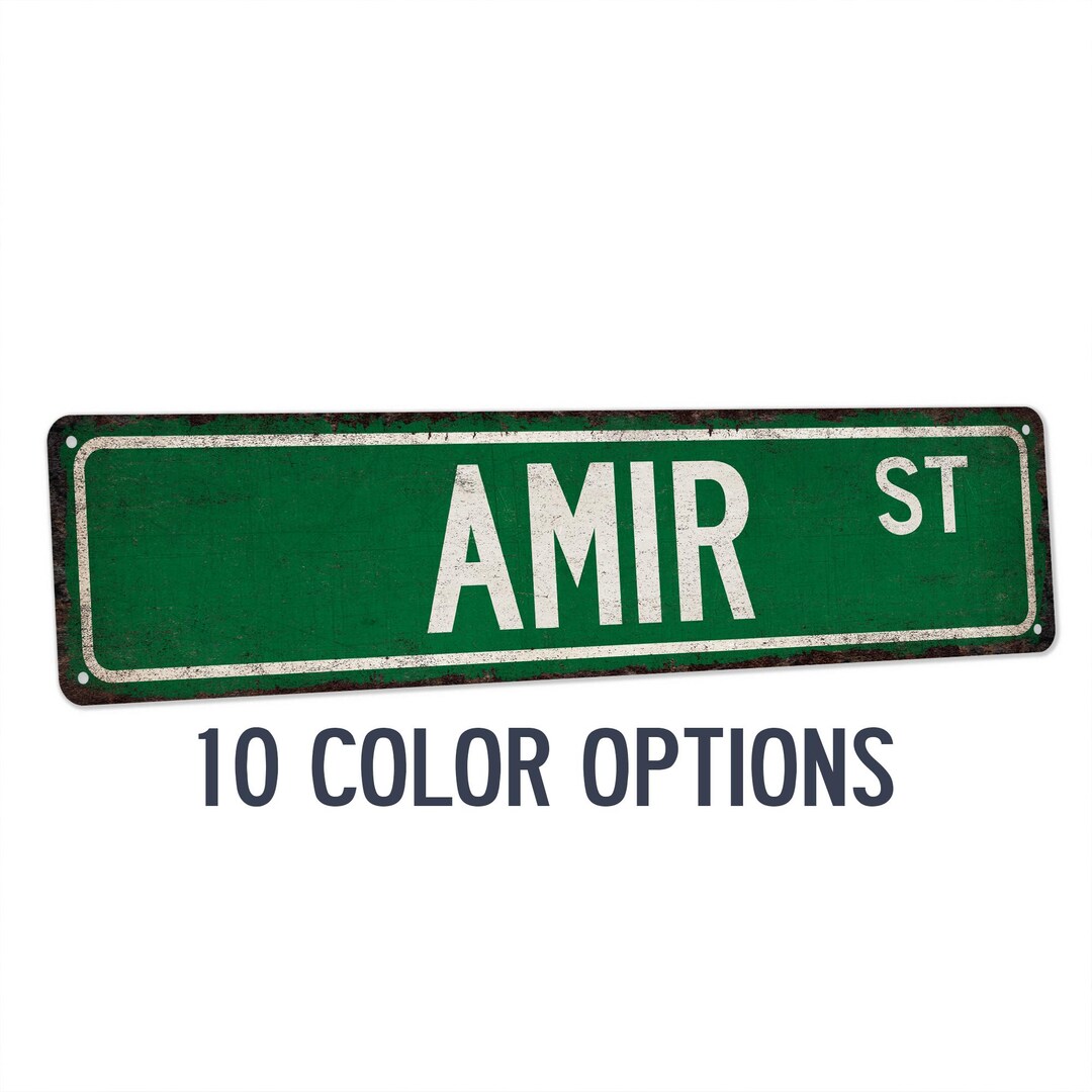 Amir Sign, Custom Street Sign, Kids Room Sign, Name Sign, Room Signs ...