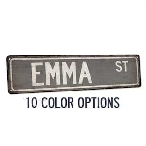 Emma Sign, Emma Gift, Girls Room Decor, Custom Street Sign, Signs For Girls, Girls Wall Art, Dorm Room Decor, Bedroom Decor 104180022103