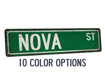 Nova Sign, Nova Gift, Girls Room Decor, Custom Street Sign, Signs For Girls, Girls Wall Art, Dorm Room Decor, Bedroom Decor 104180022122