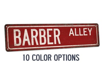 Barber Street Sign, Barber Gift, Barber Shop Decor, Gift for Barber, Beauty Salon, Hairstylist, Haircut, Custom Street Sign 104180021033