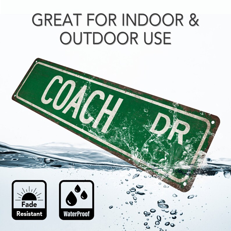 Coach Sign, Sports Coach Street Sign, Athletic Program, Back to School ...