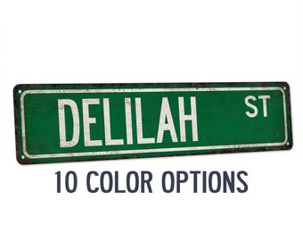 Delilah Sign, Delilah Gift, Girls Room Decor, Custom Street Sign, Signs For Girls, Girls Wall Art, Dorm Decor, Bedroom Decor 104180022140