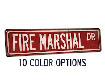 Fire Marshal Street Sign, Firehouse Decor, Retirement Gift