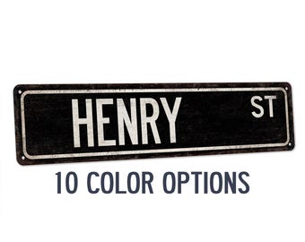 Henry Sign, Name Signs, Boys Wall Art, Boys Gifts, Signs For Boys Room, Bedroom Decor, Boy Name Sign, Boy Room Decor, Custom Street Sign