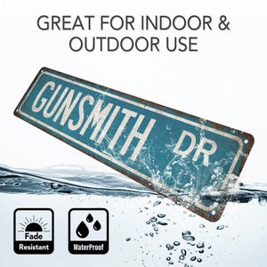 Gunsmith Sign, Gunsmith Gift, Street Sign, Gift for Her, Gift for Him, Gift Sign