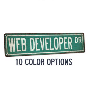 Web Developer Street Sign, Tech Gift, Computer Coding