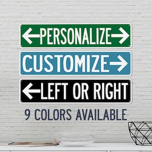 Letrero de calle personalizado, letrero de calle de metal, letrero de flecha personalizado, letrero personalizado, letrero de metal personalizado, letrero de nombre personalizado, regalos para papá, letrero personalizado