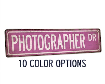 Photographer Street Sign, Photography Studio Decor