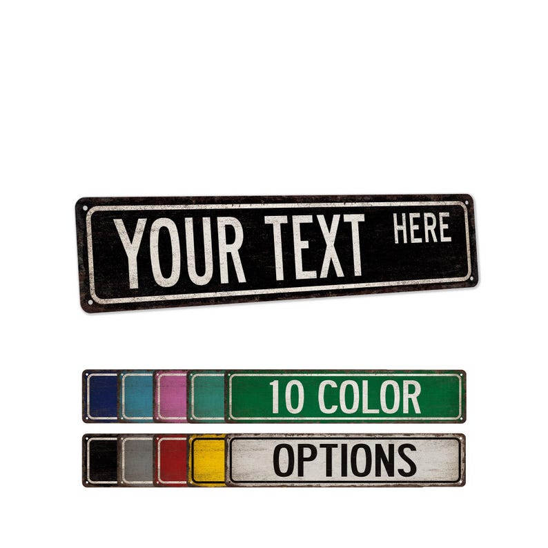 Custom Street Sign, Rustic Street Sign, Vintage Looking Personalized Sign, Kids Room Sign, Custom Metal Sign, Custom Name Sign, Gift For Him image 1