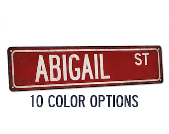 Abigail Sign, Abigail Gift, Girls Room Decor, Custom Street Sign, Signs For Girls, Girls Wall Art, Dorm Decor, Bedroom Decor 104180022136