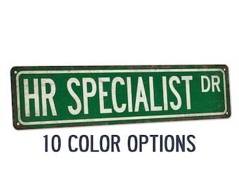 HR Specialist Street Sign, Office Decor, Human Resources Gift