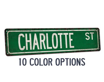 Charlotte Sign, Charlotte Gift, Girls Room Decor, Custom Street Sign, Signs For Girls, Girls Wall Art, Decor, Bedroom Decor 104180022106