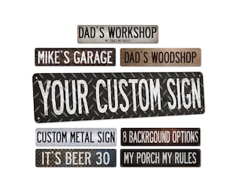 Personalized Rustic Metal Sign, Custom Street Sign