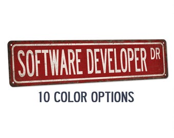 Software Developer Street Sign, Tech Job Gift, Aluminum