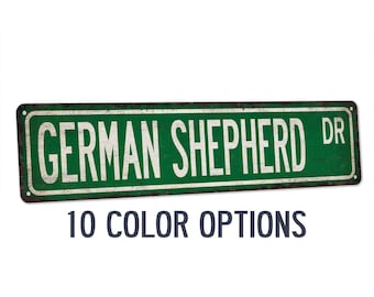 German Shepherd Sign, Dogs, Dog Lover Gift, Dog Sign, Dog Gift, Dog Owner Gift, Dog Decor, Dog Wall Art, Dog House, Custom Street Sign