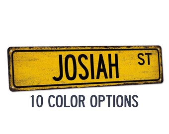 Josiah Sign, Name Signs, Boys Gifts, Signs For Boys Room, Custom Street Sign, Boy Name Sign, Boys Wall Art, Bedroom Decor, Boy Room Decor