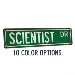 Scientist Sign, Science Street Sign, Laboratory Decor, Science Lab, Scientist Gift, Data Analyst, Graduation Gift, Teacher Gift 104180021155
