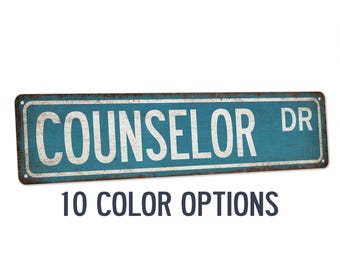Counselor Street Sign, Therapist Office Decor, Aluminum