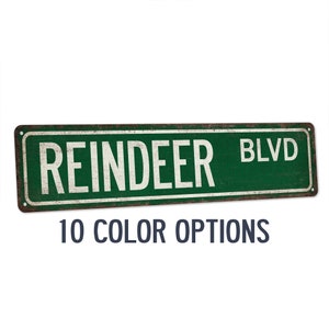 Reindeer Decor, Christmas Street Sign, Rustic Reindeer Sign, Merry Christmas, Holiday Door Sign, Rudolph, Santa Claus, Winter 104182002206