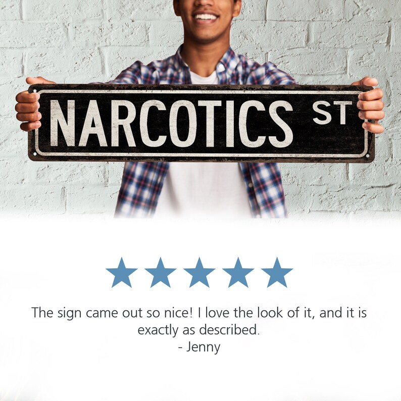 Narcotics Sign, Narcotics Officer Street Sign, Police Office Decor ...