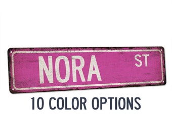 Nora Sign, Nora Gift, Girls Room Decor, Custom Street Sign, Signs For Girls, Girls Wall Art, Dorm Room Decor, Bedroom Decor 104180022135